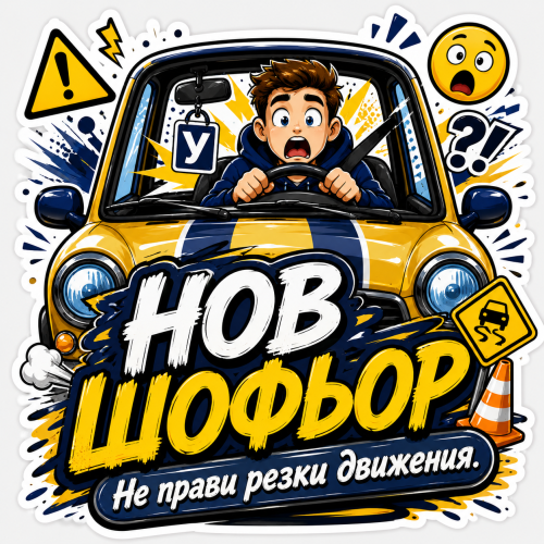 Стикер "Нов шофьор"