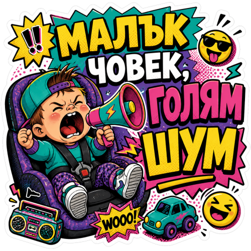 Стикер "Малък човек, голям шум"